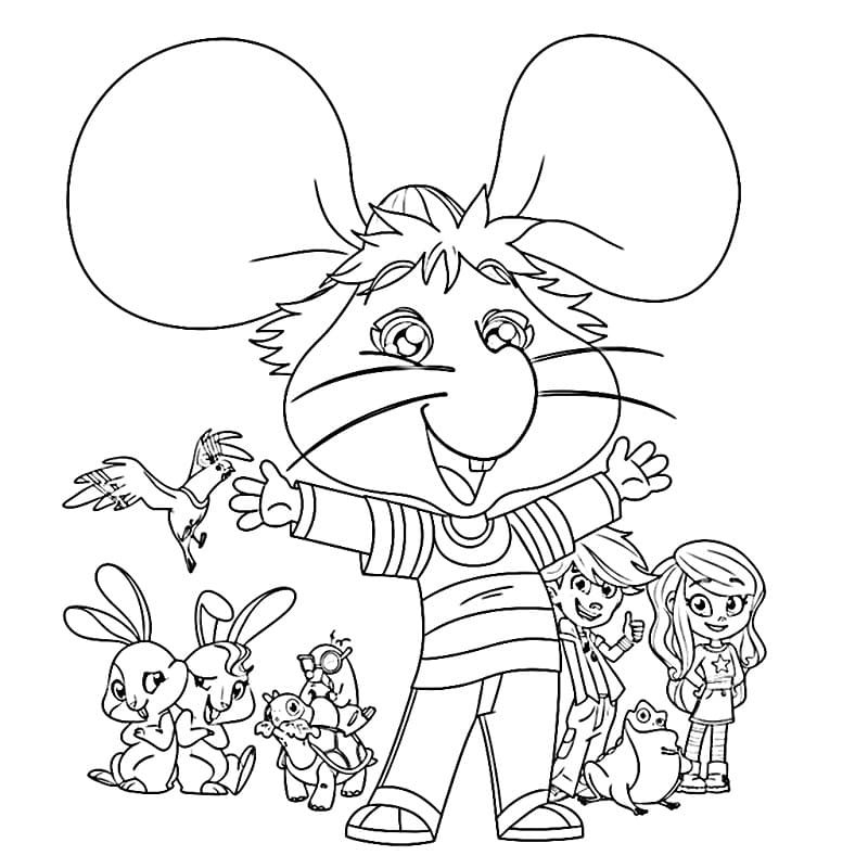 Topo Gigio carino da colorare