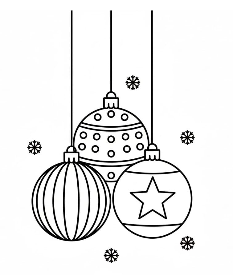 Tre Palline di Natale da colorare