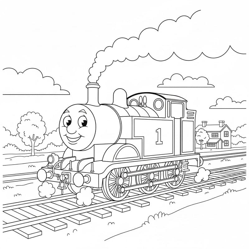 Trenino Thomas Semplice da colorare