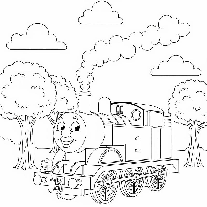 Trenino Thomas Stampabile Gratis da colorare