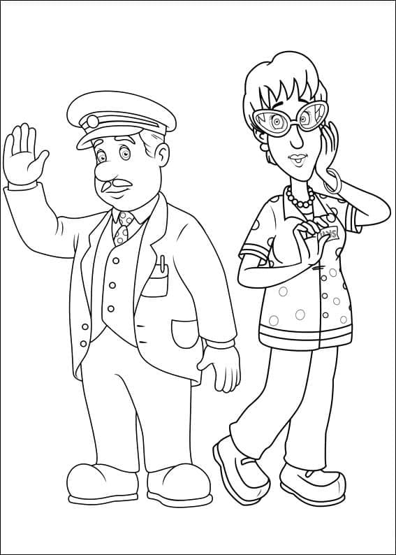 Trevor Evans e Dilys Price di Sam il pompiere da colorare