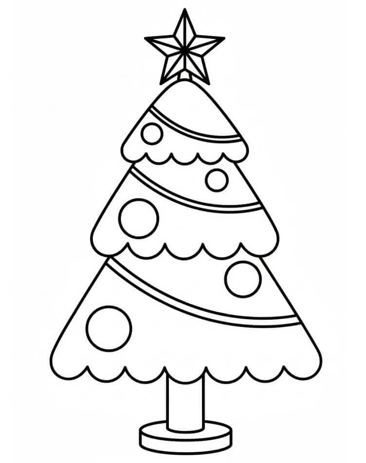 Un Albero di Natale Basico da colorare
