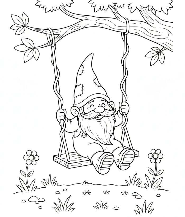 Un Gnomo Allegro da colorare
