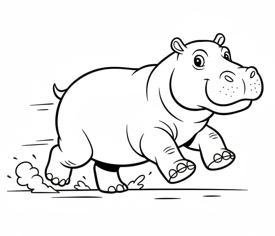 Un Ippopotamo dei cartoni da colorare