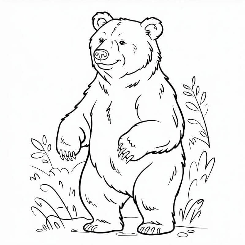 Un Orso Selvatico da colorare
