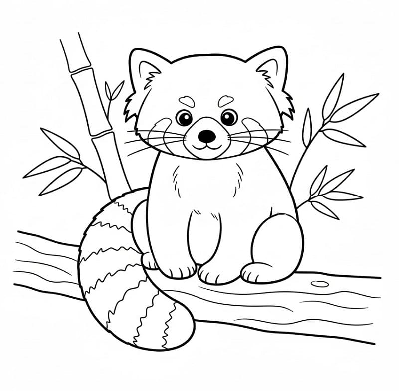 Un Panda Rosso da colorare