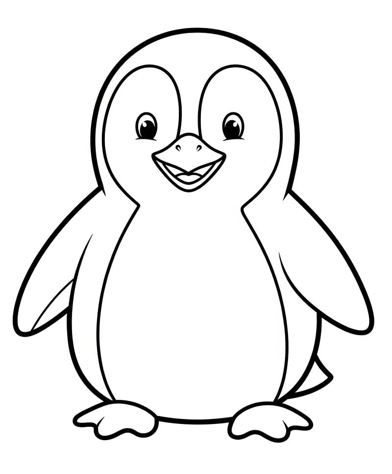 Un Pinguino Carino da colorare