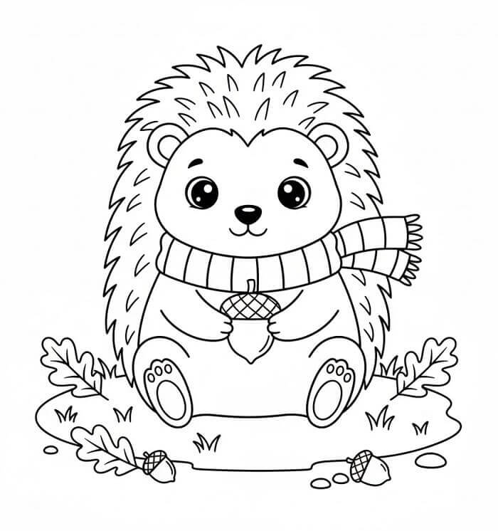 Un Riccio Carino da colorare