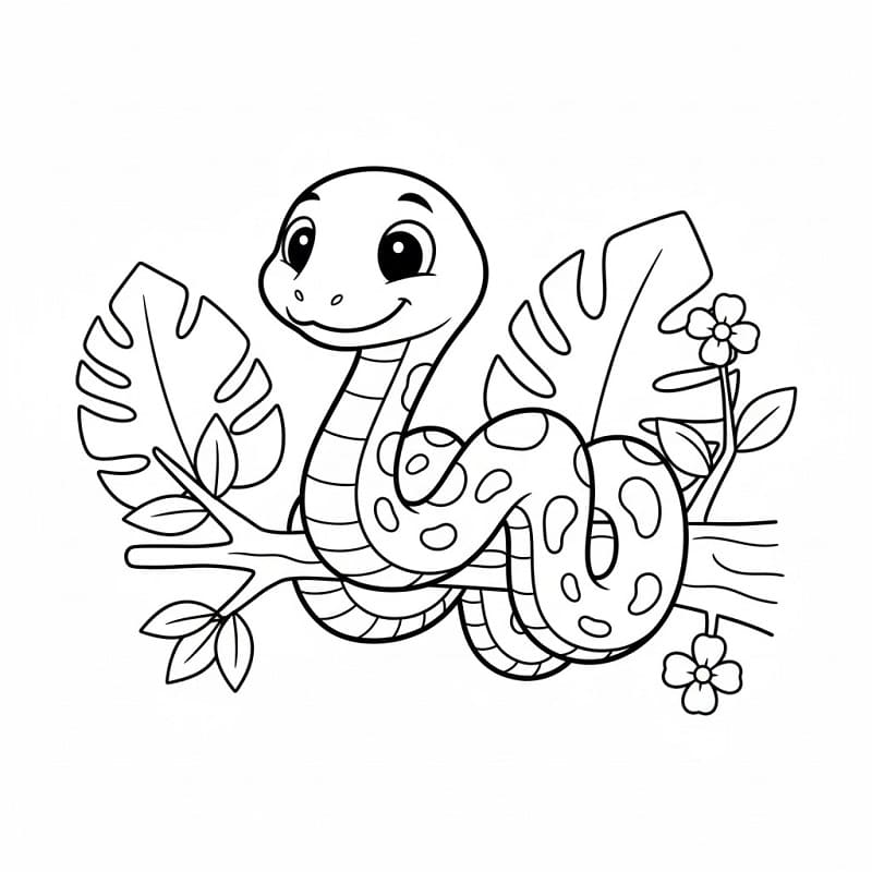 Un Serpente grazioso da colorare