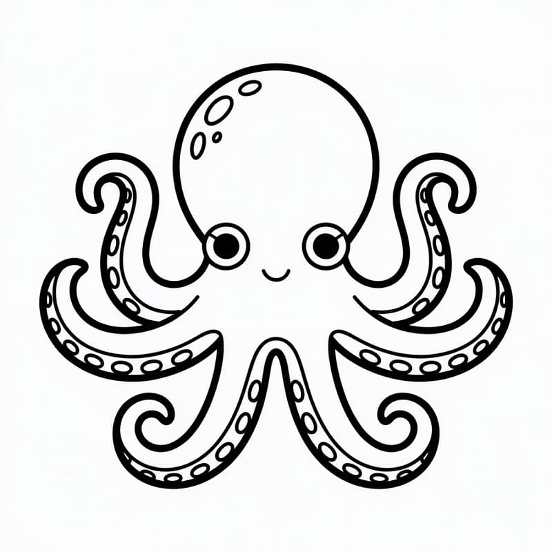 Un polpo molto carino da colorare