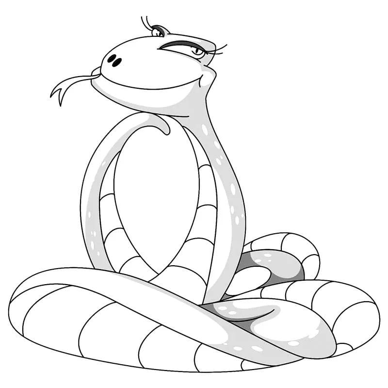 Un serpente adorabile da colorare