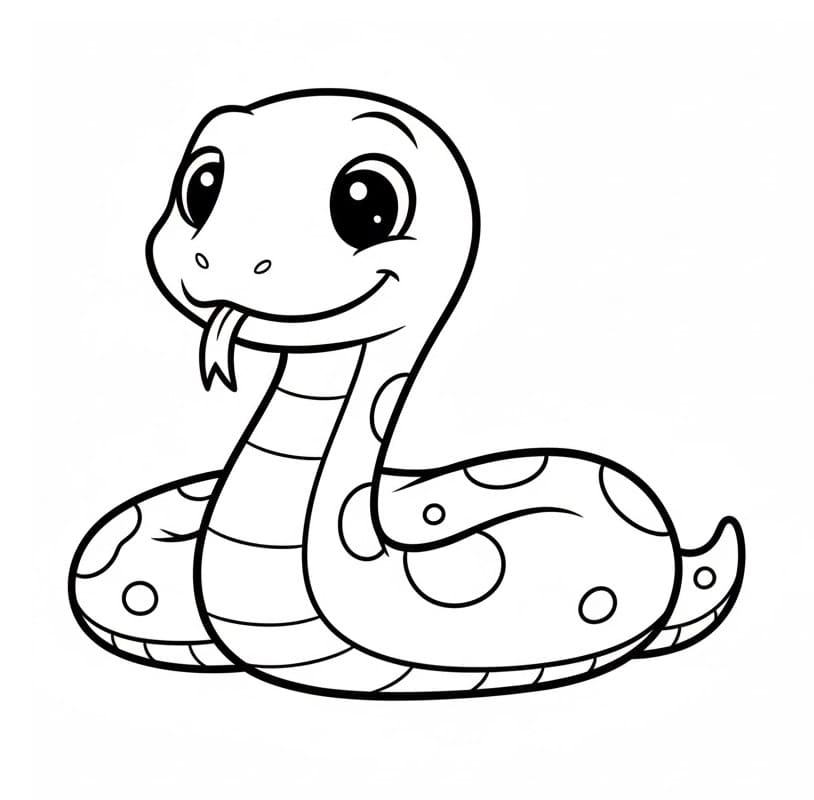 Un serpente carino da colorare