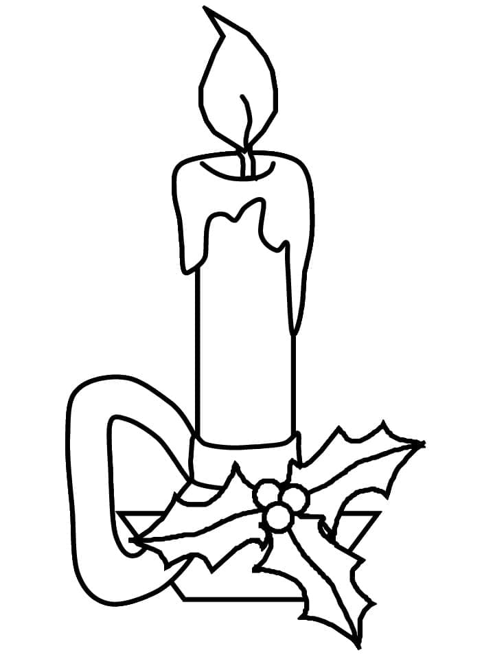 Una Candela di Natale da colorare