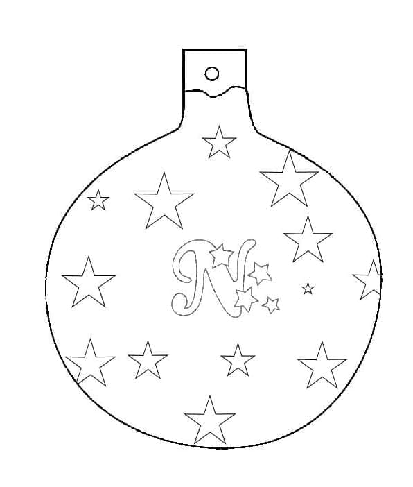 Una Pallina di Natale Semplice da colorare