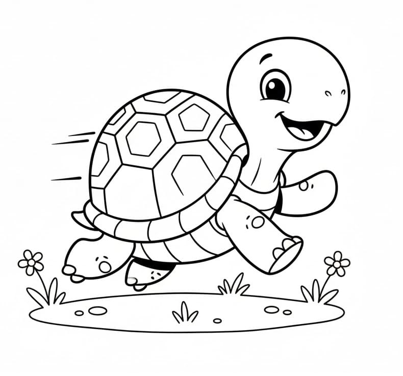 Una Tartaruga Felice da colorare
