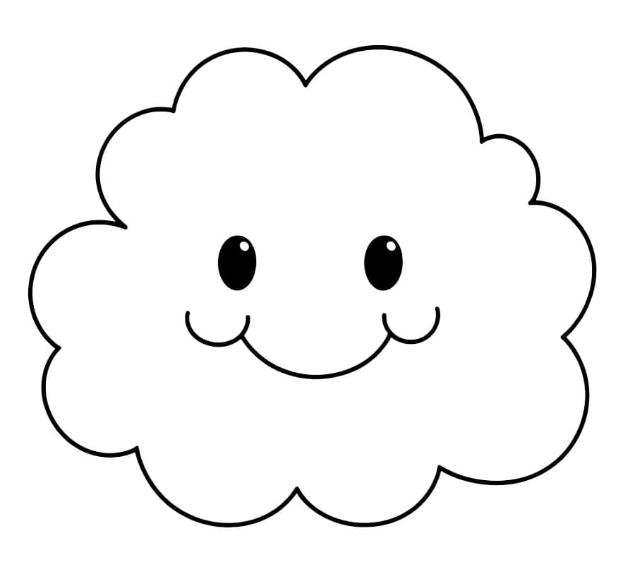 Una nuvola carina da colorare