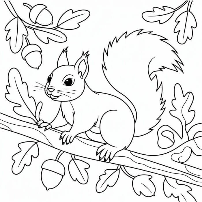 Uno Scoiattolo Carino da colorare