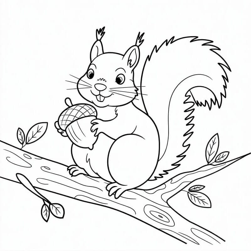 Uno Scoiattolo sull’Albero da colorare