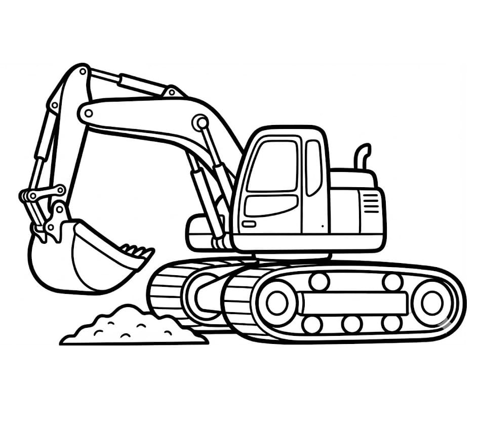 Veicolo Escavatore da colorare