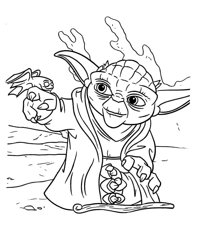 Yoda dell’universo di Guerre Stellari da colorare