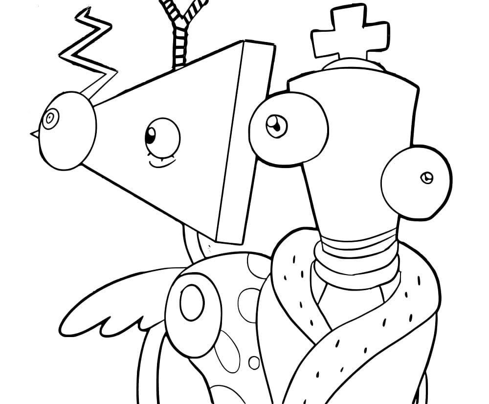 Zooble e Kinger dal The Amazing Digital Circus da colorare