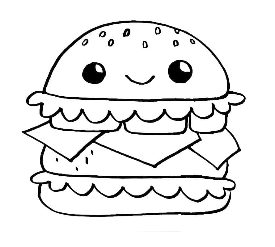 Adorabile hamburger da colorare