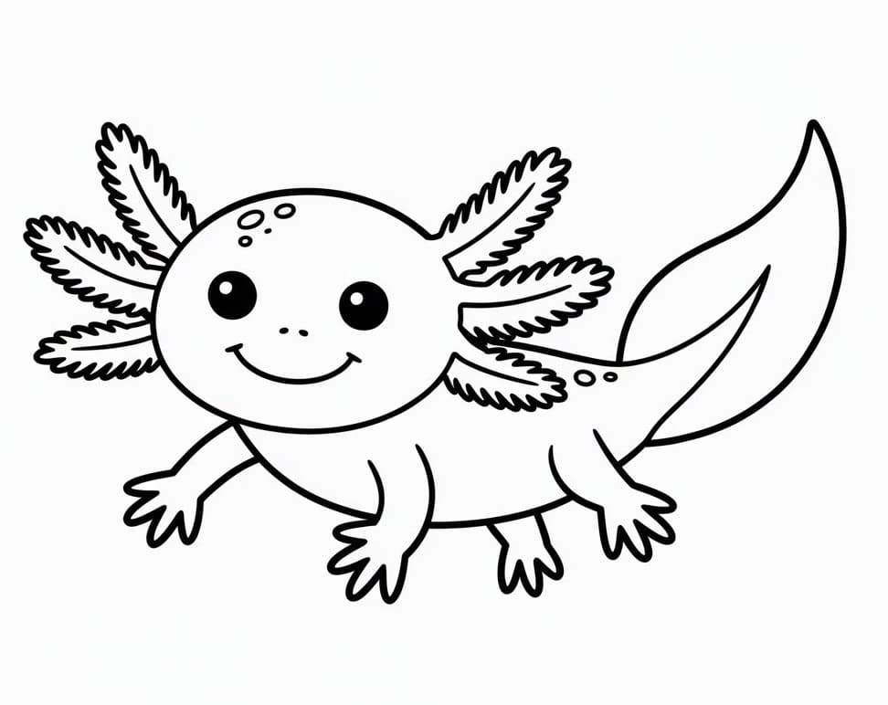 Axolotl Amichevole da colorare