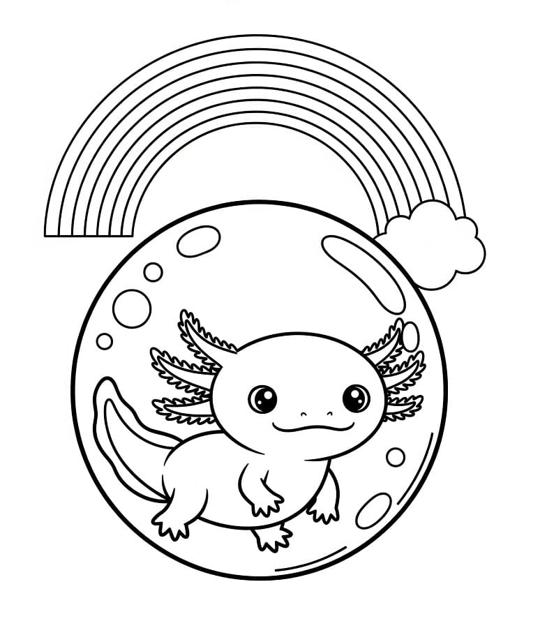 Axolotl Carino Cartone da colorare