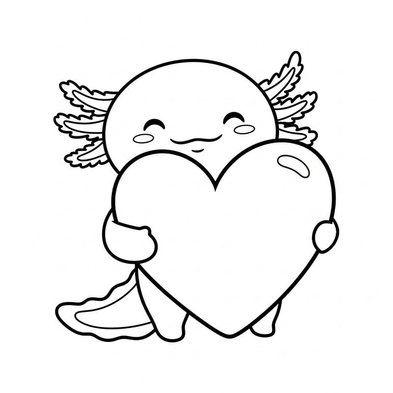 Axolotl Facile da colorare