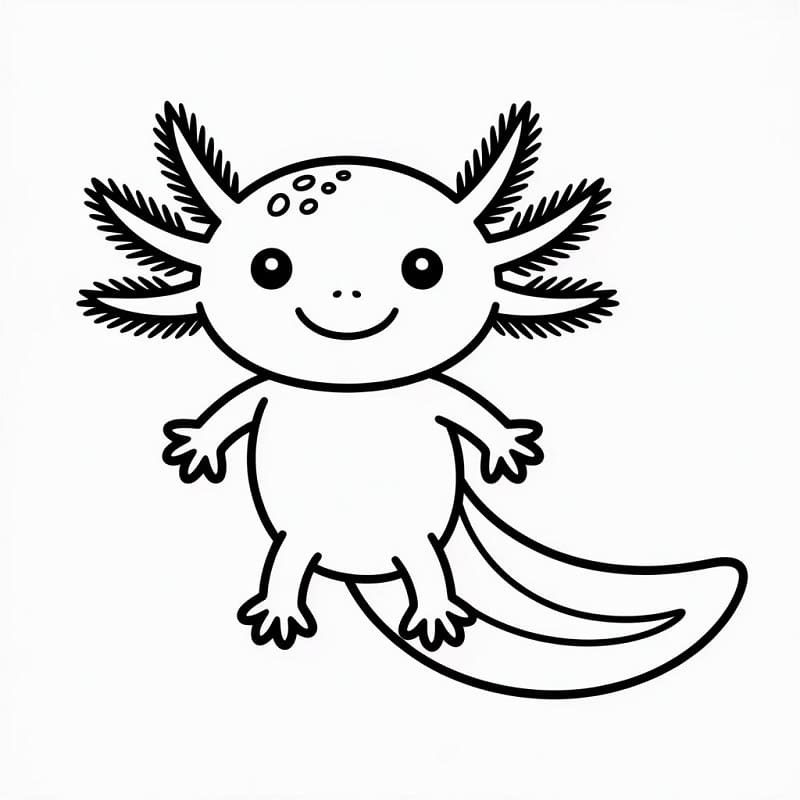 Axolotl Felice da colorare