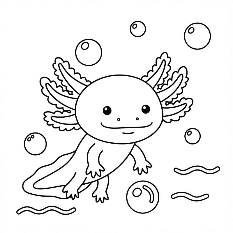 Axolotl da colorare