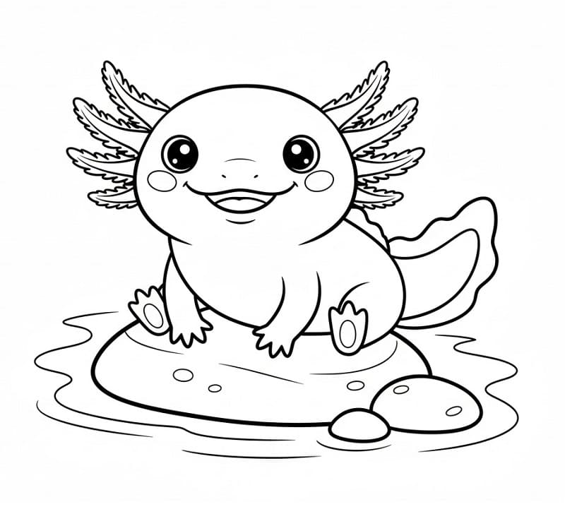 Axolotl Stampabile Gratis da colorare