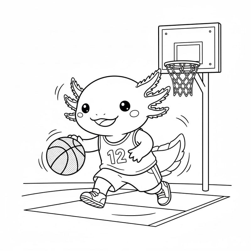 Axolotl per Bimbi di 2 Anni da colorare