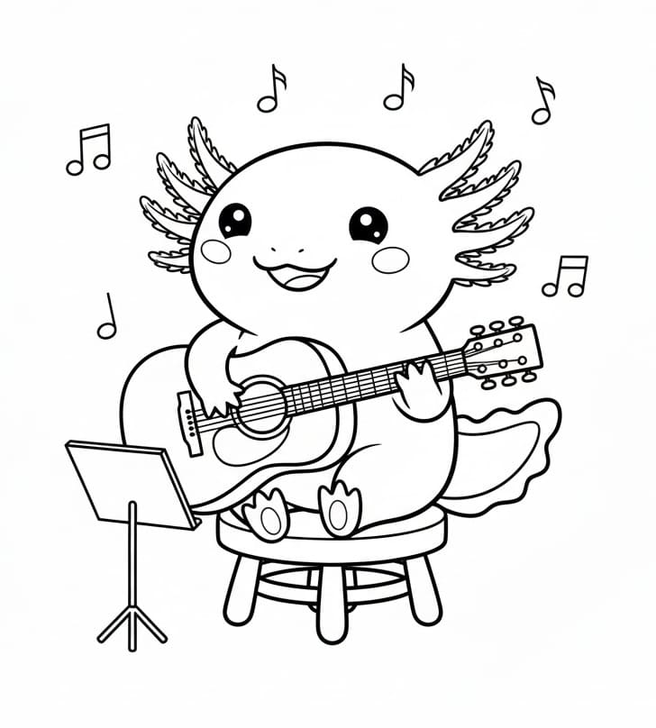 Axolotl per Bimbi di 5 Anni da colorare