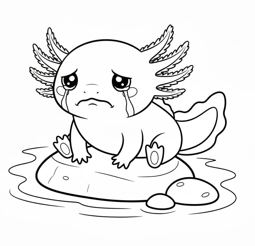 Axolotl per Bimbi di 6 Anni da colorare