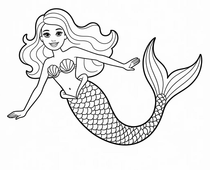 Barbie Sirena Fantastica da colorare