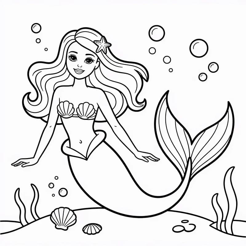 Barbie Sirena Splendida da colorare
