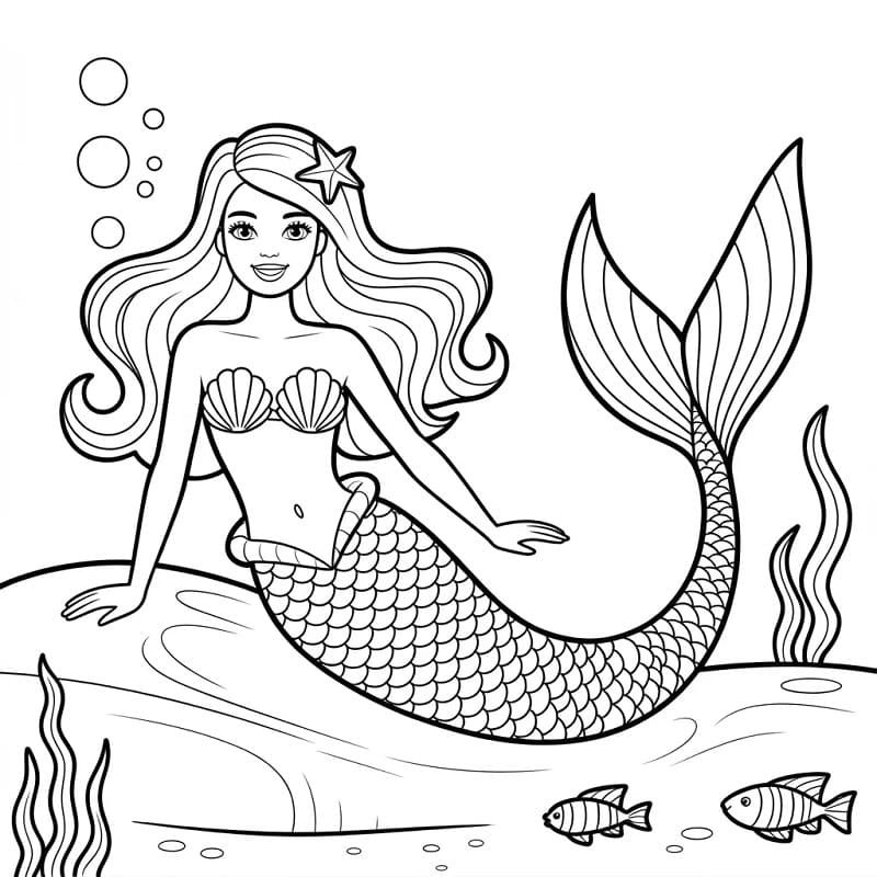 Barbie Sirena Straordinaria da colorare