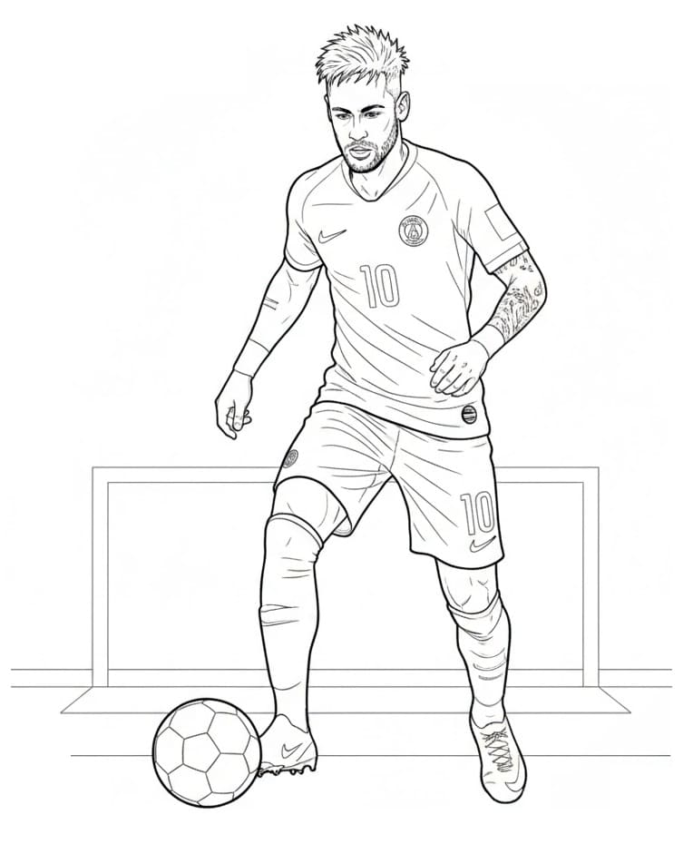 Calciatore Neymar da colorare