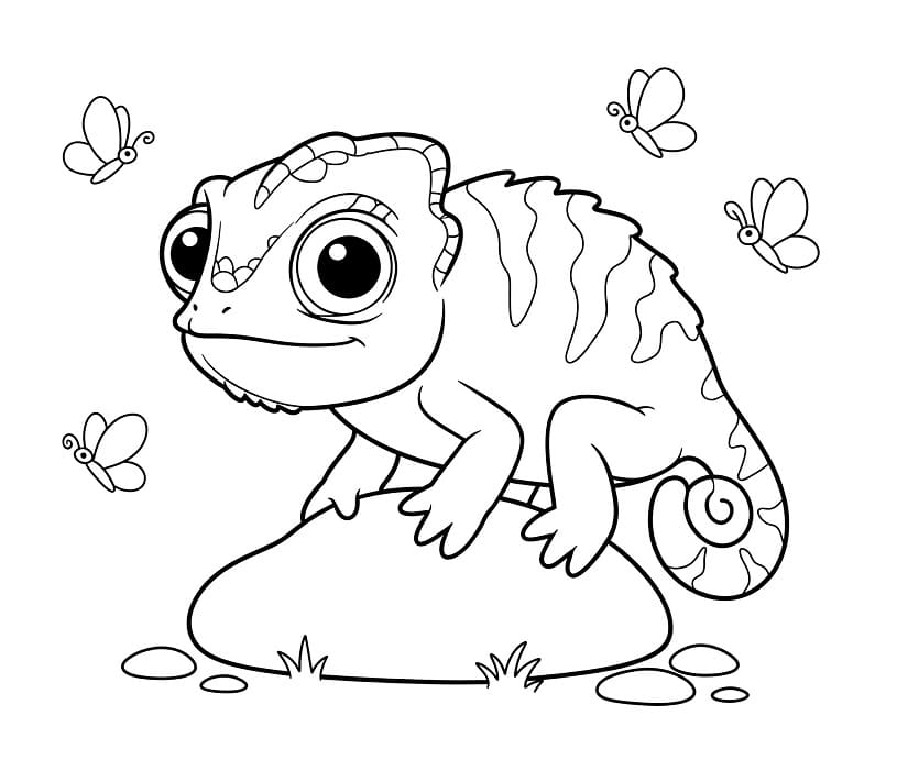 Camaleonte Carino da colorare