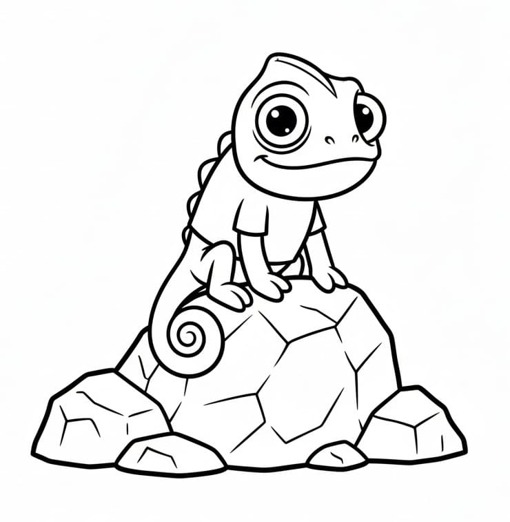 Camaleonte Cartone da colorare