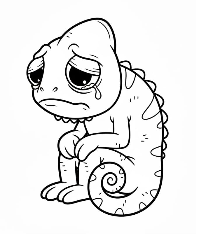 Camaleonte Facile da colorare