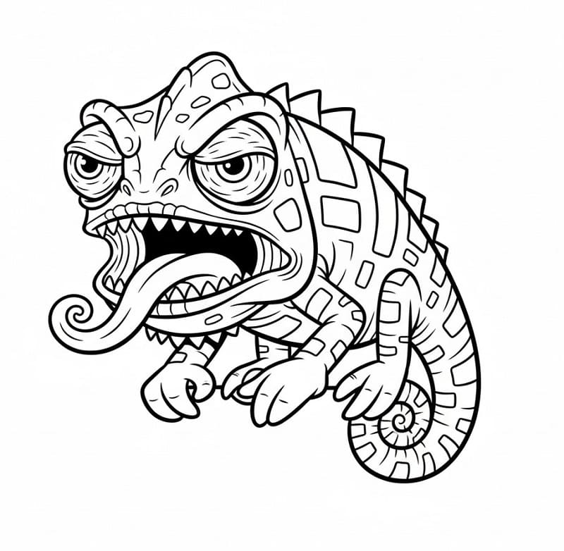 Camaleonte Felice da colorare