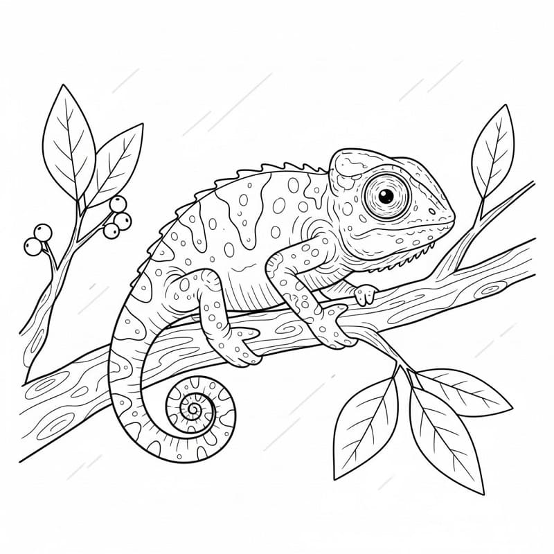 Camaleonte Gratis Stampabile da colorare