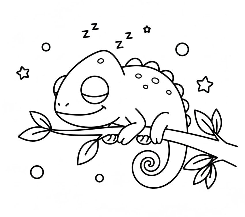 Camaleonte Incantevole da colorare