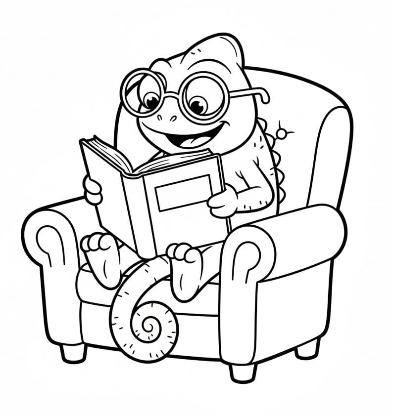 Camaleonte Semplice da colorare