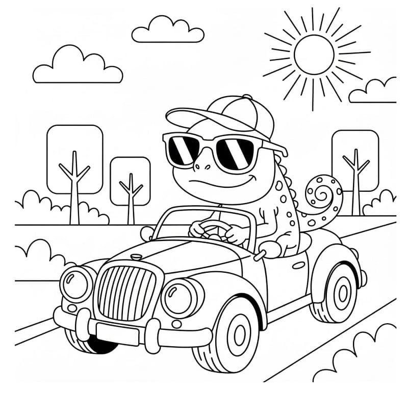 Camaleonte Stampabile Gratis da colorare