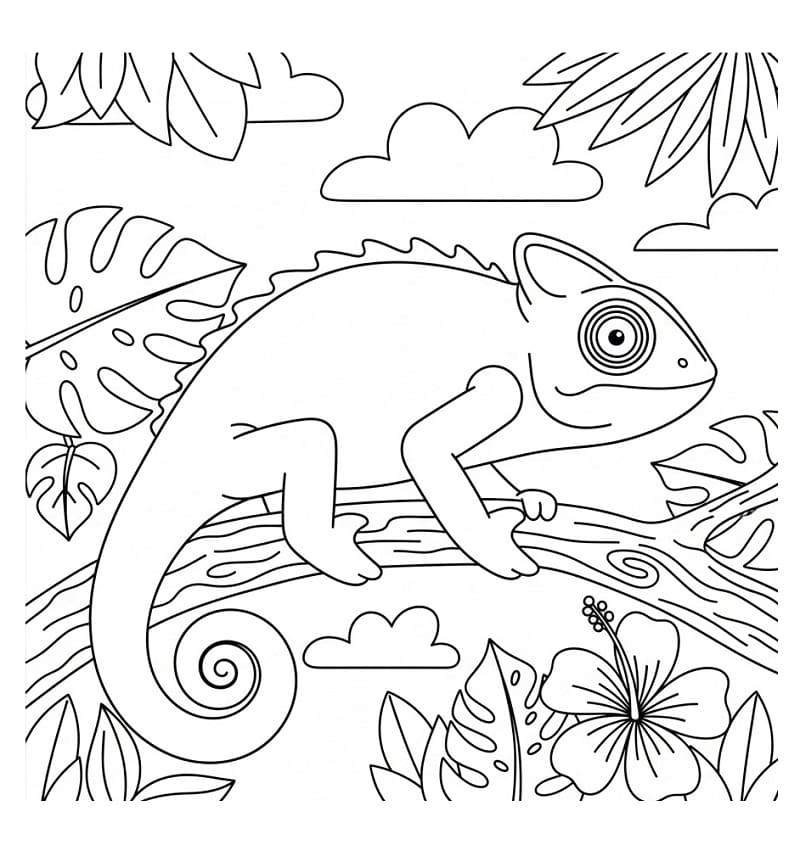 Camaleonte Stampabile da colorare