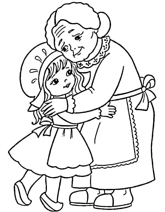 Cappuccetto Rosso (2) da colorare