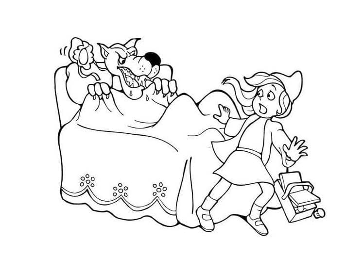 Cappuccetto Rosso (5) da colorare